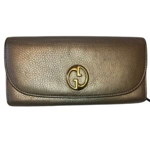 ❤️Authentic Gucci Metallic Gold Wallet